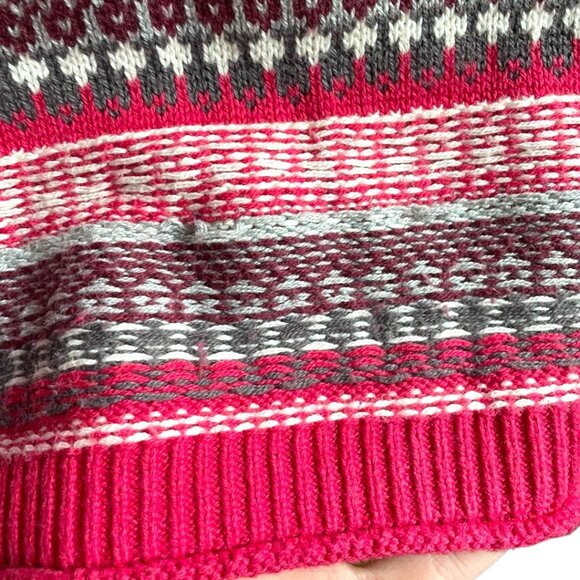 Athleta Size S Pink Cashmere Long Sleeve Round Neck Fair Isle Sweater Dress - Picture 5 of 8